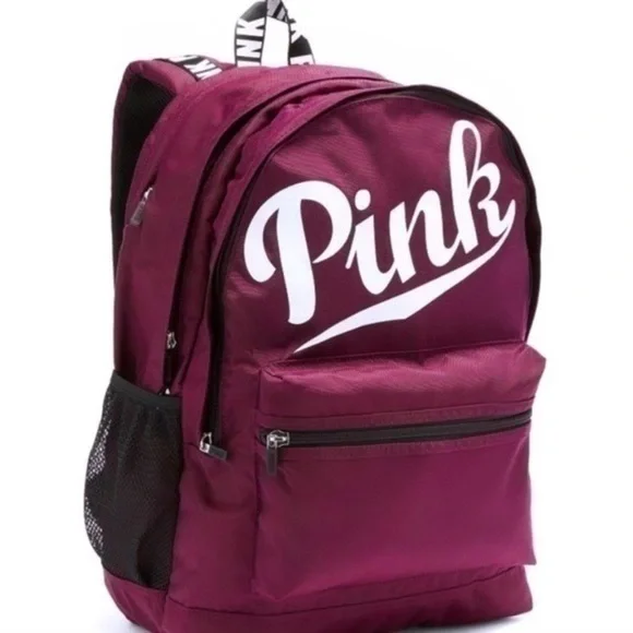 Victoria's Secret PINK Campus Backpack Black Orchid White Logo gently preloved - Picture 2 of 11